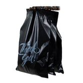 12 x 15.5 black thank you poly mailer with handle